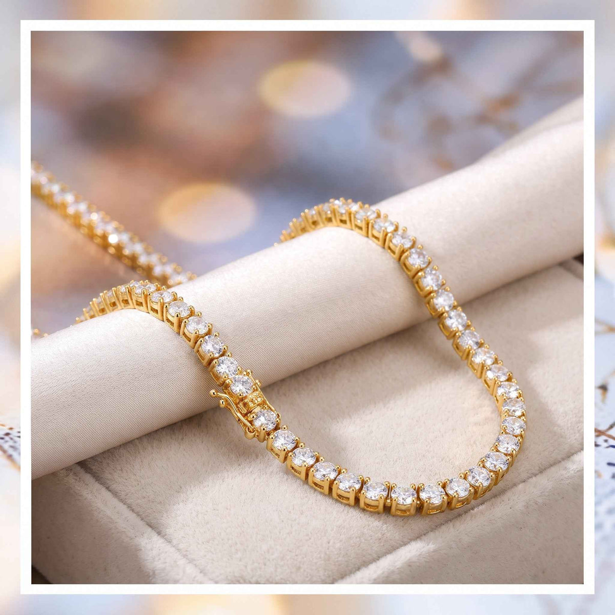 Colier Tennis cu pietre Cubic Zirconia Alama placat cu aur 18K