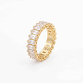 Inel Tennis Baguette cu Zirconiu Cubic Otel Inoxidabil placat cu aur 18K