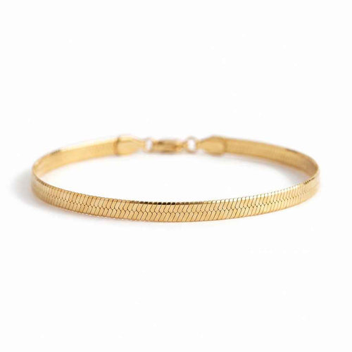 Bratara Herringbone 3 mm Otel Inoxidabil placat cu aur 18K