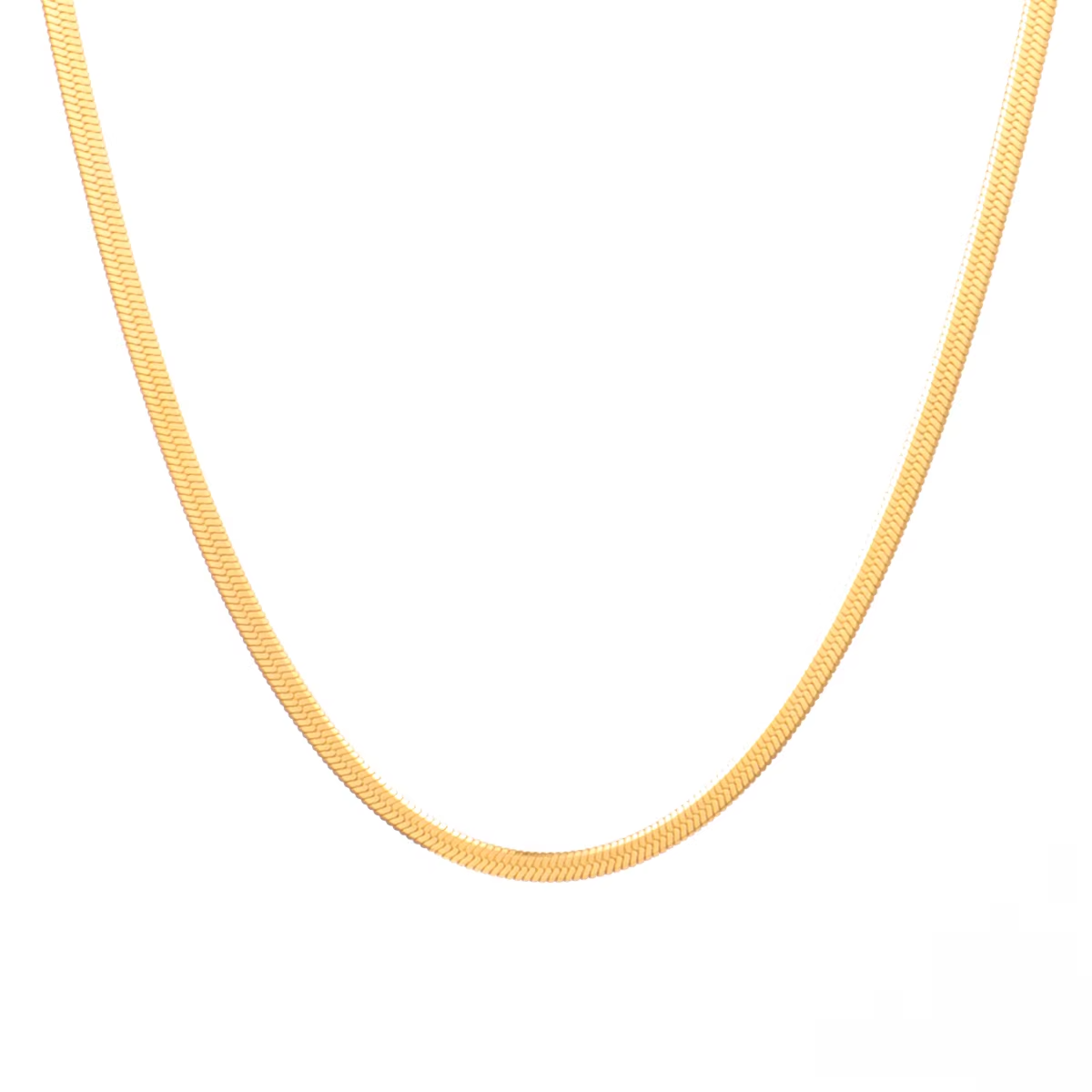 Colier Herringbone 3 mm Oţel Inoxidabil placat cu aur 18K - Eleganță și rafinament
