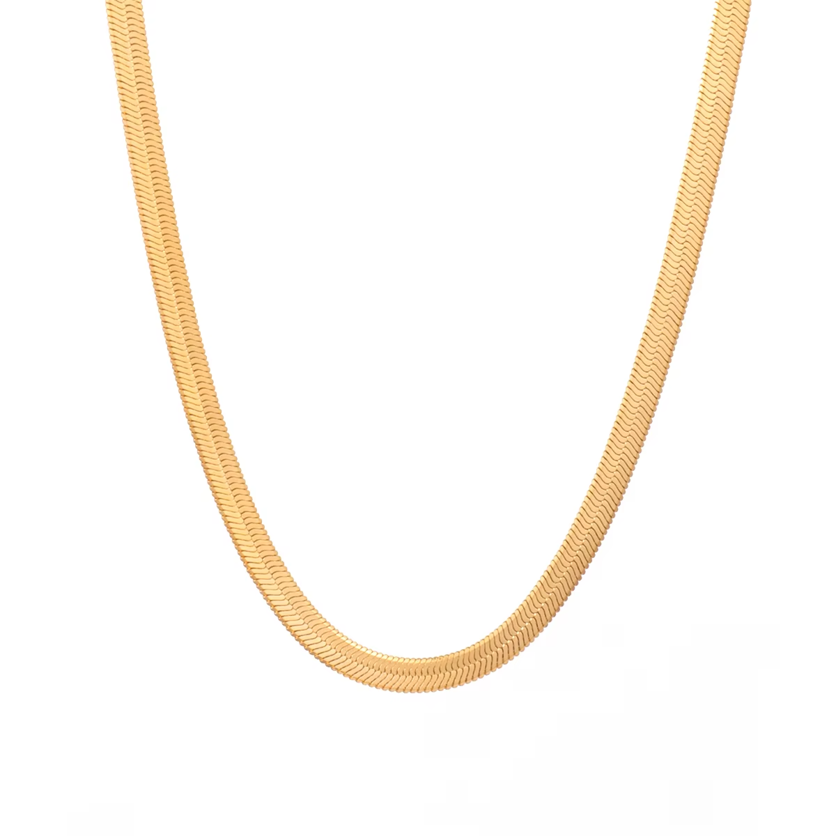 Colier Herringbone 5 mm Oţel Inoxidabil placat cu aur 18K