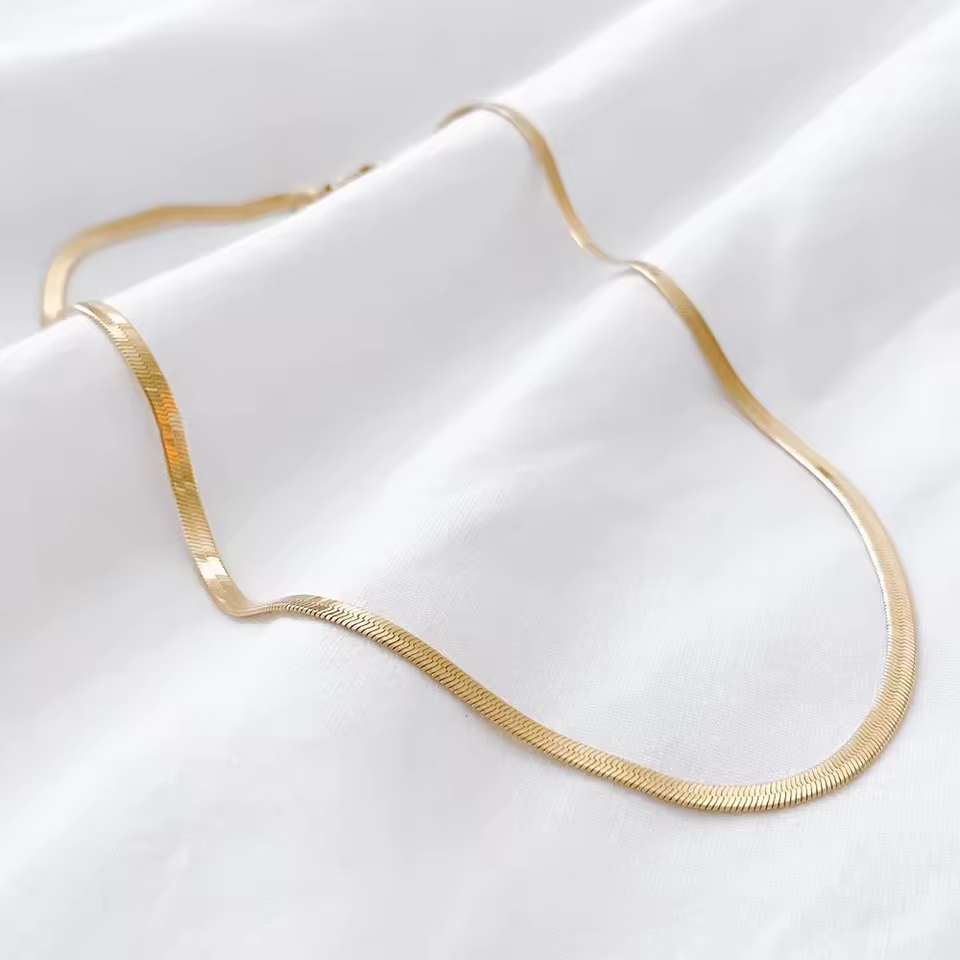 Colier Herringbone 5 mm Oţel Inoxidabil placat cu aur 18K