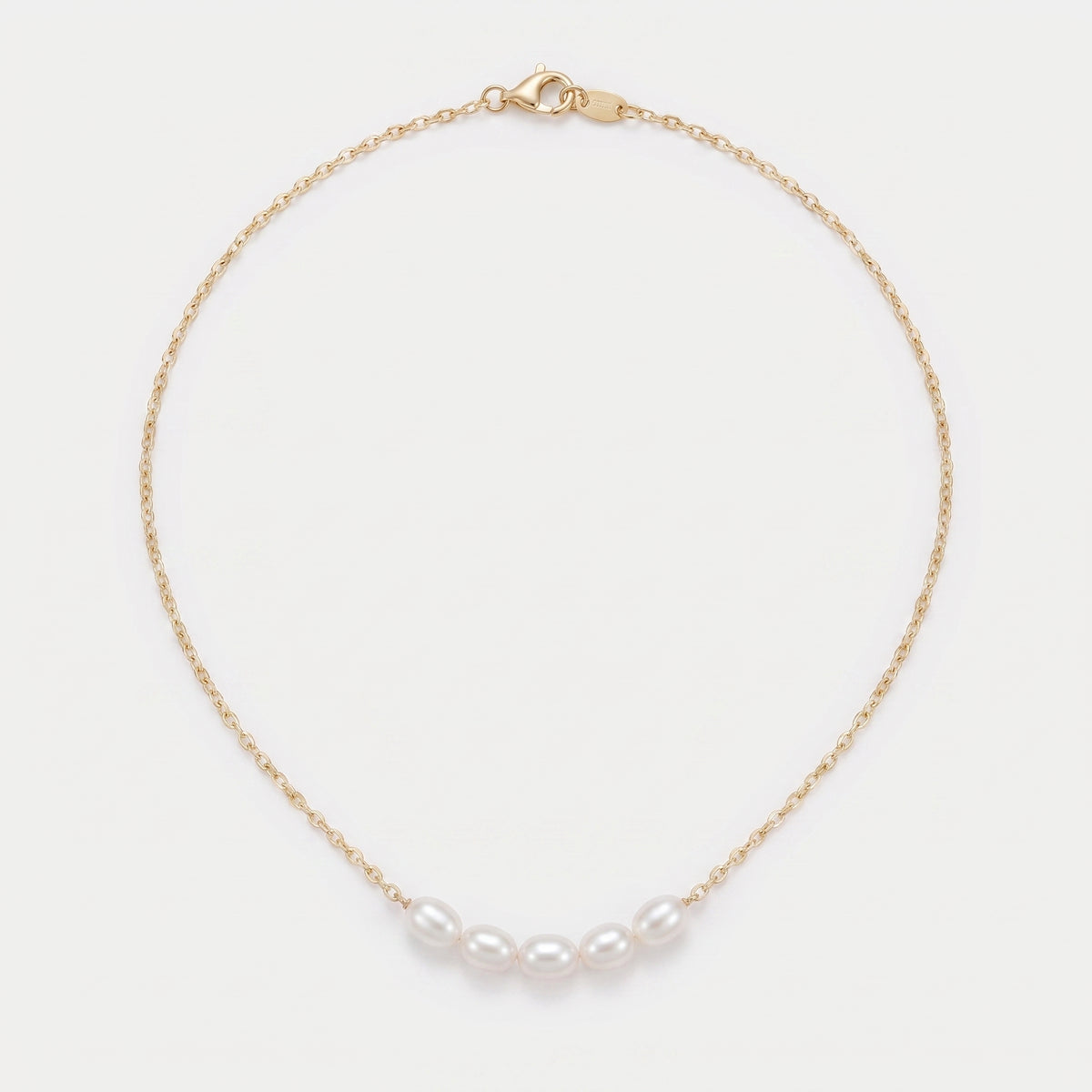 Colier minimalist din oțel inoxidabil placat cu aur 18K cu perlă, design elegant și simplu, de la brandul Miagini